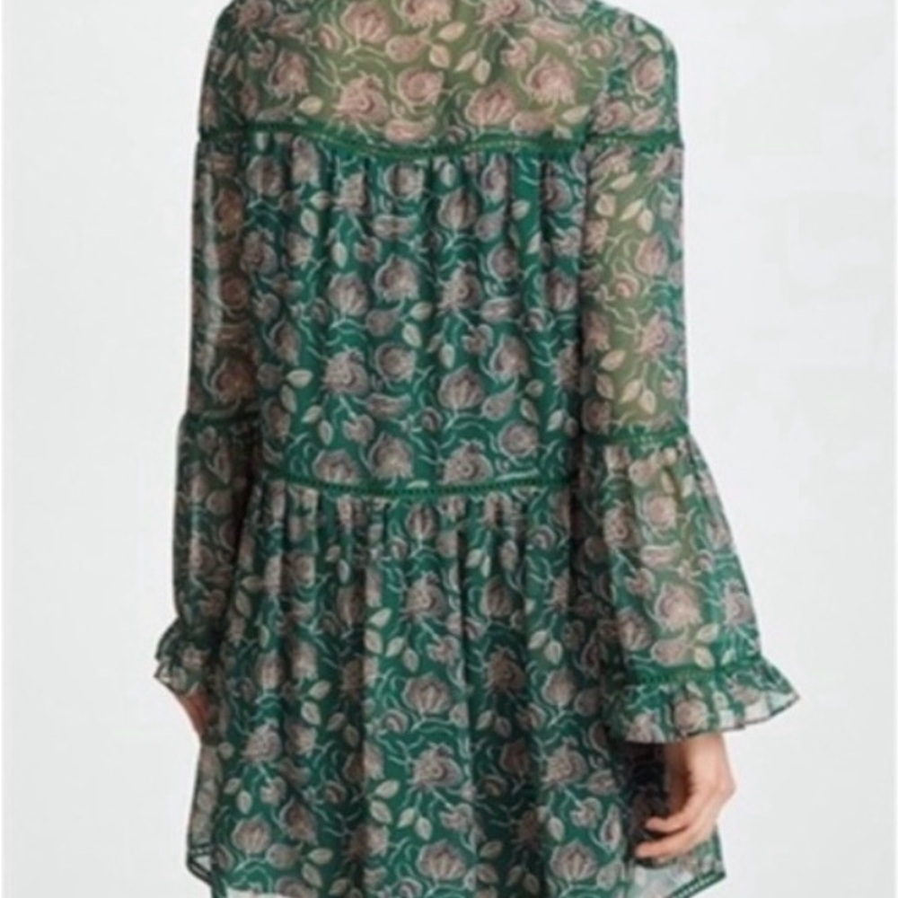 Rebecca Minkoff Florence dress in green paisley print polyester size M. Vintage! - Picture 4 of 16
